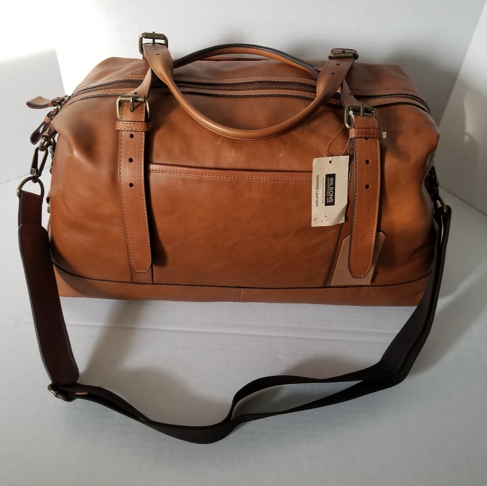 New Wilsons Handcrafted Vintage Leather Duffel Bag